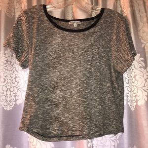 Grey ribbed crop top